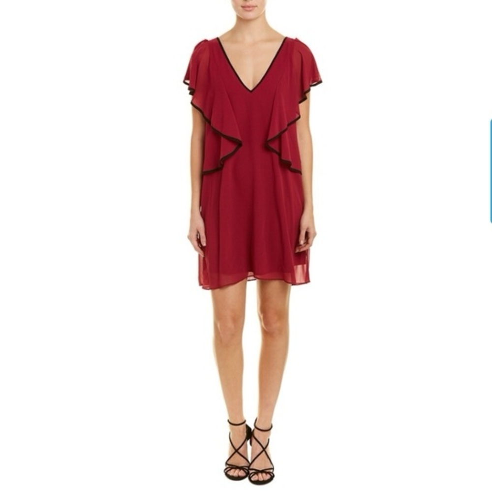 Elegant Red V-Neck‎ Dress